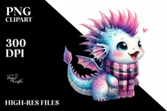 Watercolor Baby Dragon, PNG Product Image 2