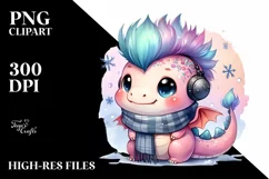 Watercolor Baby Dragon, PNG Product Image 2