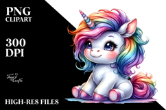 Proud Sitting Unicorn, PNG Product Image 2