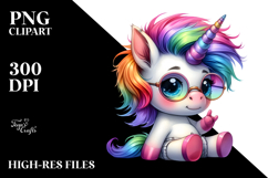 Proud Sitting Unicorn, PNG Product Image 2