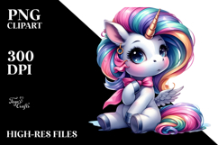 Proud Baby Cute Unicorn with Cool Haircut PNG Product Image 2