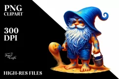 Detailed Gnome in Azzure at Beach | Clipart Product Image 3
