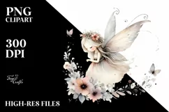 Washed Watercolor Whimsical Fairy PNG Product Image 3