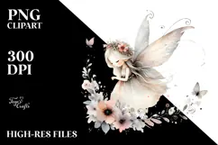 Washed Watercolor Whimsical Fairy PNG Product Image 2