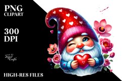 Valentines Gnome Winking, PNG Product Image 2