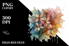 Wooden Narcissus Stained Watercolor | Sublimation Clipart Product Image 1