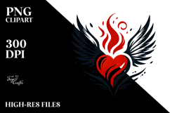 Paintbrush Style Heart with Wings Product Image 2