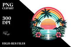 Retro Tropical Rainbow Sunset, 20 oz Tumbler Product Image 2