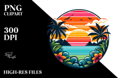 Retro Tropical Rainbow Sunset, 20 oz Tumbler Product Image 2