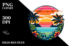 Retro Tropical Rainbow Sunset, 20 oz Tumbler Product Image 2