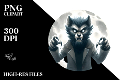 Funny Werewolf Halloween Clipart, PNG Product Image 2