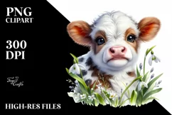 Cute Baby Highland Cow | Clipart Product Image 3