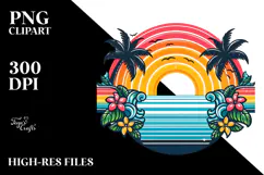 Retro Tropical Rainbow Sunset, 20 oz Tumbler Product Image 2