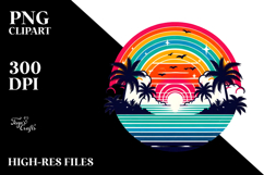 Retro Tropical Island Sunset, 20 oz Tumbler Product Image 2