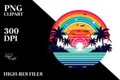 Retro Tropical Island Sunset, 20 oz Tumbler Product Image 2