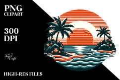 Retro Tropical Island Sunset, 20 oz Tumbler Product Image 2
