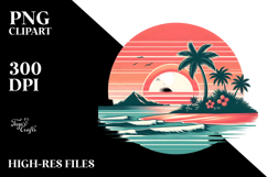 Retro Tropical Island Sunset, 20 oz Tumbler Product Image 2