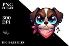 Cute Dog with Sparkling Eyes PNG Product Image 2