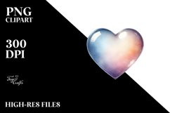 Heart with Diamond Like Material, PNG Product Image 2