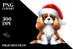 Christmas Cavalier King Charles Spaniel PNG Product Image 2
