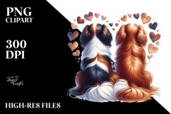Cavalier King Charles Spaniel Tails Heart Unity PNG Product Image 2