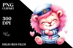 Colorful Baby Lion Sailor Clipart Product Image 1