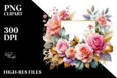 Colorful Rose Horizontal Frame PNG Product Image 2