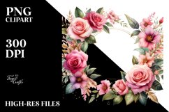 Colorful Rose Horizontal Frame PNG Product Image 1