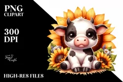 Funny Cute Baby Cow | Sublimation | Clipart Product Image 1