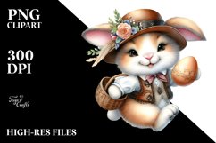Happy Bunny with Straw Hat PNG Product Image 2