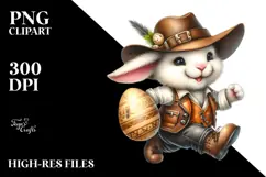 Bunny with Leather Shat and Sunglasses PNG Product Image 2