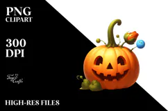 Funny Jack-O'-Lantern Digital Painting PNG Product Image 2