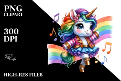 Cute Running Unicorn, Transparent PNG Product Image 2