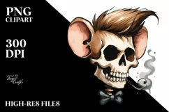Skull with Hair Jerry Mouse PNG Product Image 1
