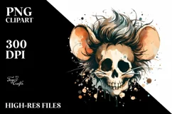 Skull with Hair Jerry Mouse PNG Product Image 1
