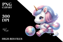 Cute Baby Unicorn Playing Handball | Sublimation Clipart Product Image 2