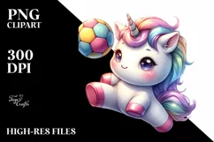 Cute Baby Unicorn Handball Clipart Product Image 1