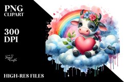 Cow Sitting on Cloud PNG Product Image 2