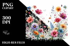 Centered Watercolor Wild Flowers & Chrysanthemum Parachute Product Image 1