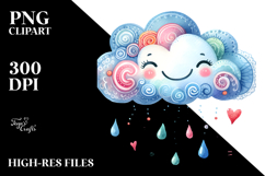 Smiling Whimsical Cloud, Transparent PNG Product Image 2