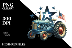Vintage Tractor with Stars PNG Product Image 2
