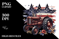 Vintage Tractor with Stars, Retro Clipart Product Image 2