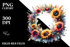 Vibrant Whreath Sunflower | Sublimation | Clipart Product Image 3