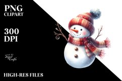 Snow Man with Scarf PNG Product Image 2
