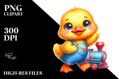 Smiling Cute Baby Duck PNG Product Image 2