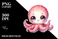 Cute Baby Octopus PNG Product Image 2