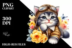 Colorful Watercolor Baby Kitten Product Image 1