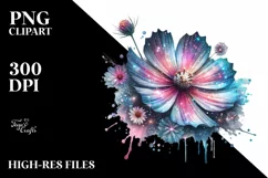 Detailed Shiny Cosmos | Sublimation | Clipart Product Image 1