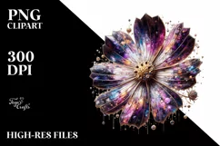 Detailed Shiny Cosmos | Sublimation | Clipart Product Image 1