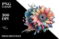 Gerbera Made of Diamonds, PNG Product Image 2